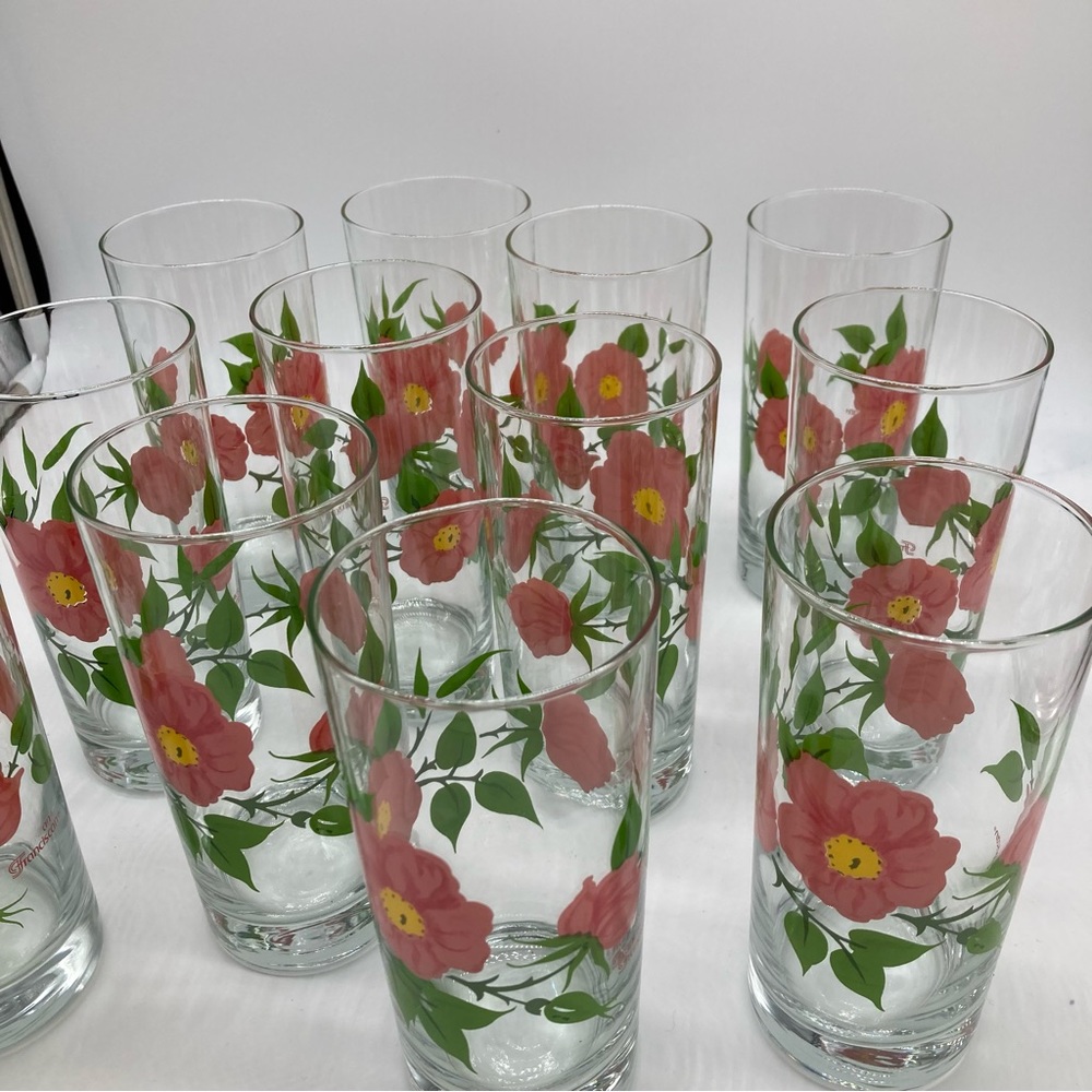 Franciscan Desert Rose Glass Tumblers Set of 12 - Picture 4 of 10